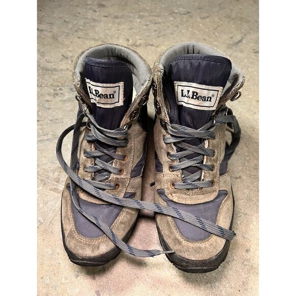 LL Bean G2 Trail Shoes Hiking Boots Thinsulate Womens Sz 7M GUC Brown Navy Blue - Picture 1 of 6